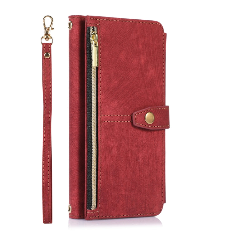 For Google Pixel 7 Dream 9-Card Wallet Zipper Bag Leather Phone Case(Red) - Google Cases by PMC TechLife | Online Shopping South Africa | PMC TechLife | Buy Now Pay Later Mobicred