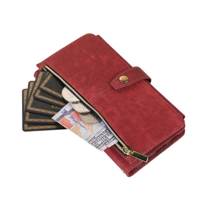 For Google Pixel 6a Dream 9-Card Wallet Zipper Bag Leather Phone Case(Red) - Google Cases by PMC Jewellery | Online Shopping South Africa | PMC Jewellery | Buy Now Pay Later Mobicred