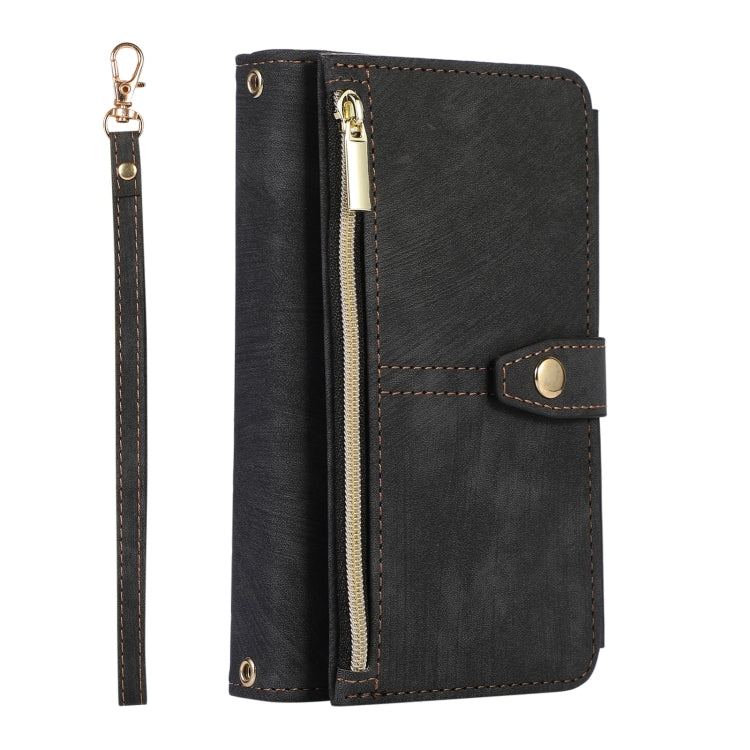 For Google Pixel Fold Dream 9-Card Wallet Zipper Bag Leather Phone Case(Black) - Google Cases by PMC Jewellery | Online Shopping South Africa | PMC Jewellery | Buy Now Pay Later Mobicred