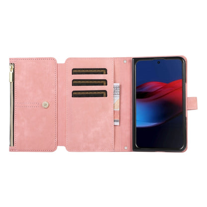 For Google Pixel Fold Dream 9-Card Wallet Zipper Bag Leather Phone Case(Pink) - Google Cases by PMC Jewellery | Online Shopping South Africa | PMC Jewellery | Buy Now Pay Later Mobicred