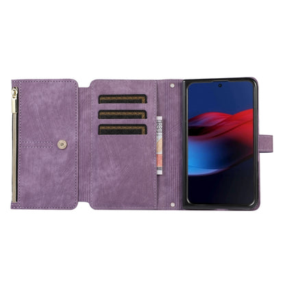 For Google Pixel Fold Dream 9-Card Wallet Zipper Bag Leather Phone Case(Purple) - Google Cases by PMC Jewellery | Online Shopping South Africa | PMC Jewellery | Buy Now Pay Later Mobicred