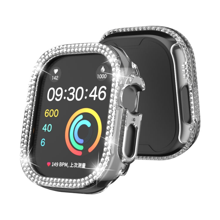 For Apple Watch Ultra 2 / Ultra 49mm Double Row Diamond Hollow PC Watch Case(Transparent) - Watch Cases by PMC Jewellery | Online Shopping South Africa | PMC Jewellery | Buy Now Pay Later Mobicred