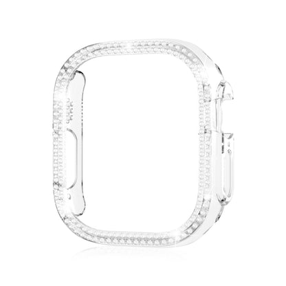 For Apple Watch Ultra 2 / Ultra 49mm Double Row Diamond Hollow PC Watch Case(Transparent) - Watch Cases by PMC Jewellery | Online Shopping South Africa | PMC Jewellery | Buy Now Pay Later Mobicred