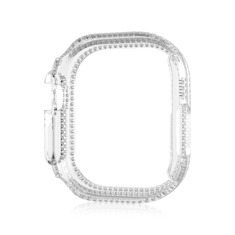 For Apple Watch Ultra 2 / Ultra 49mm Double Row Diamond Hollow PC Watch Case(Transparent) - Watch Cases by PMC Jewellery | Online Shopping South Africa | PMC Jewellery | Buy Now Pay Later Mobicred