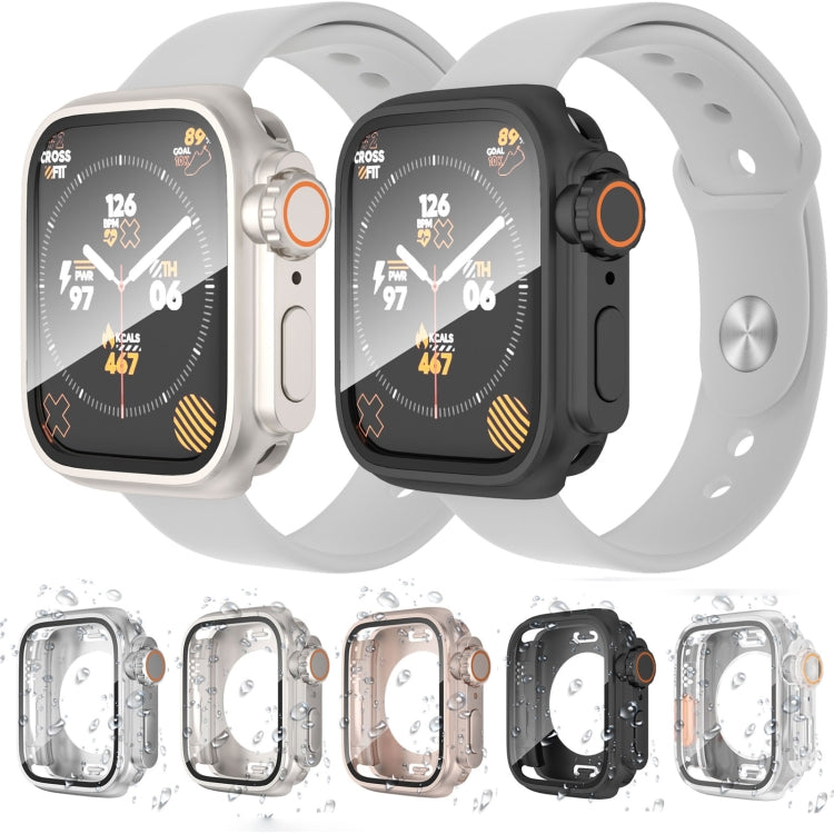 For Apple Watch Series 9 / 8 / 7 45mm Change to Ultra 49mm Waterproof All-Inclusive Film Hybrid PC Watch Case(Titanium Gold) - Watch Cases by PMC Jewellery | Online Shopping South Africa | PMC Jewellery | Buy Now Pay Later Mobicred