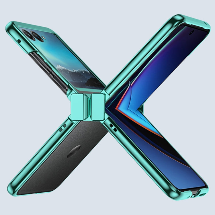 For Motorola Razr 40 Ultra Electroplated Three-piece Set Phone Case(Green) - Motorola Cases by PMC TechLife | Online Shopping South Africa | PMC TechLife | Buy Now Pay Later Mobicred