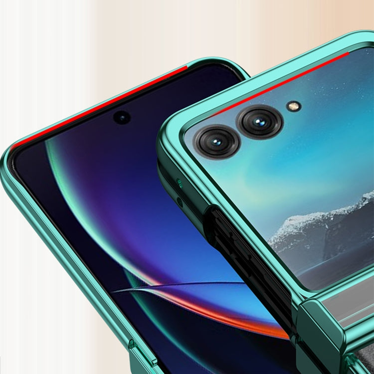 For Motorola Razr 40 Ultra Electroplated Three-piece Set Phone Case(Green) - Motorola Cases by PMC TechLife | Online Shopping South Africa | PMC TechLife | Buy Now Pay Later Mobicred