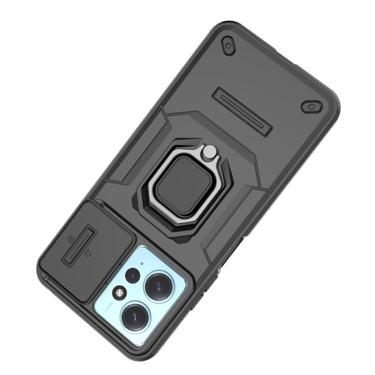 For Xiaomi Redmi Note 12 4G Global Sliding Camshield TPU + PC Shockproof Phone Case with Holder(Grey) - free shipping - PMC TechLife - Order now!