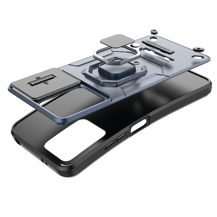 For Xiaomi Redmi Note 12 4G Global Sliding Camshield TPU + PC Shockproof Phone Case with Holder(Grey) - free shipping - PMC TechLife - Order now!