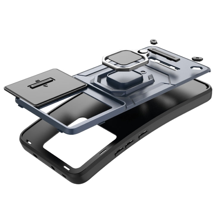 For Xiaomi Redmi K60 Ultra 5G Sliding Camshield TPU + PC Shockproof Phone Case with Holder(Purple) - Xiaomi Cases by PMC TechLife | Online Shopping South Africa | PMC TechLife | Buy Now Pay Later Mobicred
