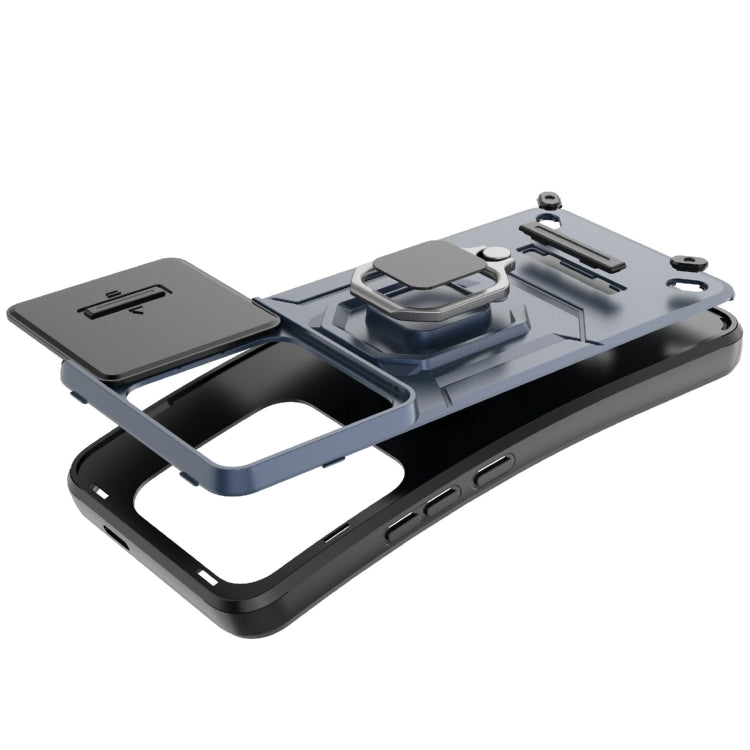For Xiaomi 14 Pro 5G Sliding Camshield TPU + PC Shockproof Phone Case with Holder(Grey) - 14 Pro Cases by PMC TechLife | Online Shopping South Africa | PMC TechLife