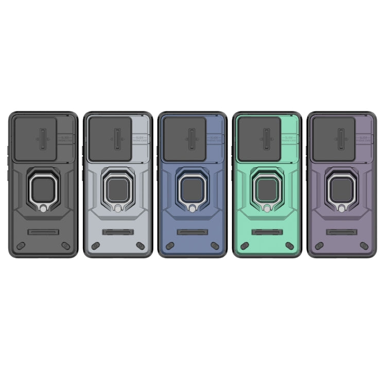 For Xiaomi Redmi K70 5G Sliding Camshield TPU + PC Shockproof Phone Case with Holder(Green) - Xiaomi Cases by PMC Jewellery | Online Shopping South Africa | PMC Jewellery | Buy Now Pay Later Mobicred