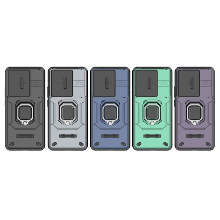 For Xiaomi Redmi Note 13 4G Global Sliding Camshield TPU + PC Shockproof Phone Case with Holder(Blue) - Note 13 Cases by PMC TechLife | Online Shopping South Africa | PMC TechLife | Buy Now Pay Later Mobicred