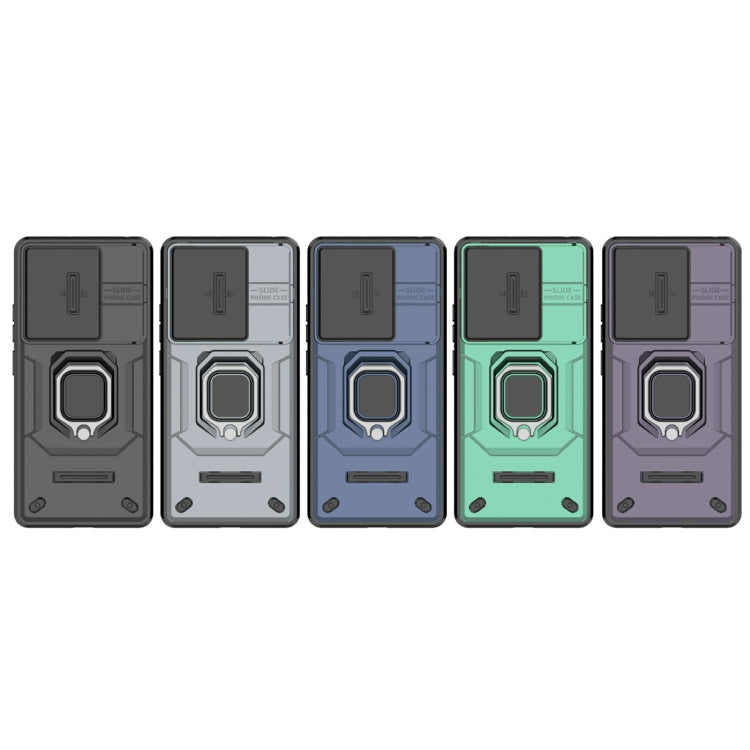 For Xiaomi Redmi Note 13 Pro 4G Global Sliding Camshield TPU + PC Shockproof Phone Case with Holder(Purple) - Note 13 Pro Cases by PMC TechLife | Online Shopping South Africa | PMC TechLife | Buy Now Pay Later Mobicred