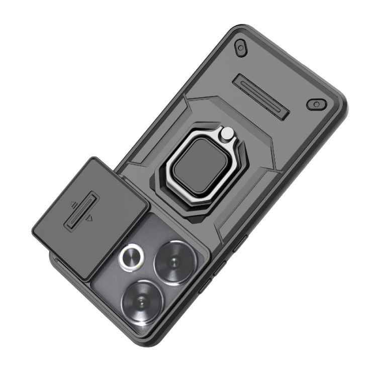 For Xiaomi Redmi Turbo 3 5G Sliding Camshield TPU + PC Shockproof Phone Case with Holder(Purple) - Xiaomi Cases by PMC TechLife | Online Shopping South Africa | PMC TechLife | Buy Now Pay Later Mobicred