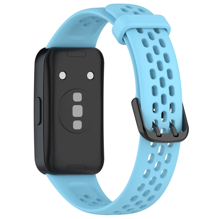 For Huawei Band 8 Solid Color Breathable Silicone Watch Band(Light Blue) - Watch Bands by PMC TechLife | Online Shopping South Africa | PMC TechLife