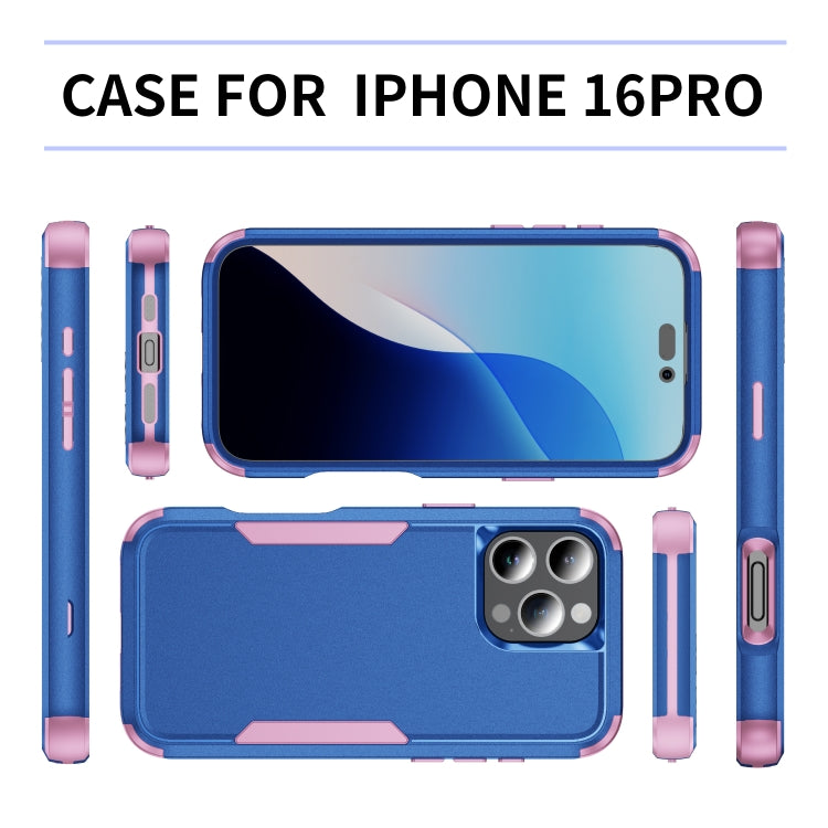 For iPhone 16 Pro Commuter Shockproof TPU + PC Phone Case(Royal Blue+Pink) - iPhone 16 Pro Cases by PMC Jewellery | Online Shopping South Africa | PMC Jewellery | Buy Now Pay Later Mobicred