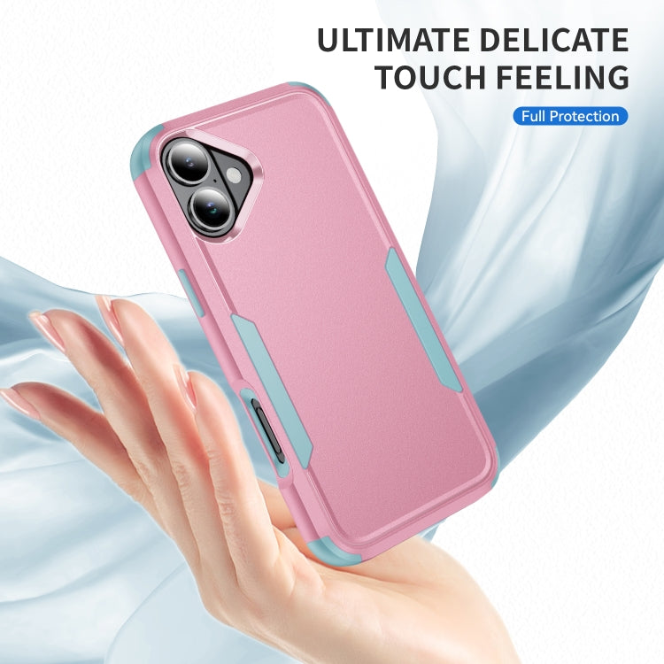 For iPhone 16 Plus Commuter Shockproof TPU + PC Phone Case(Pink+Grey Green) - iPhone 16 Plus Cases by PMC TechLife | Online Shopping South Africa | PMC TechLife | Buy Now Pay Later Mobicred