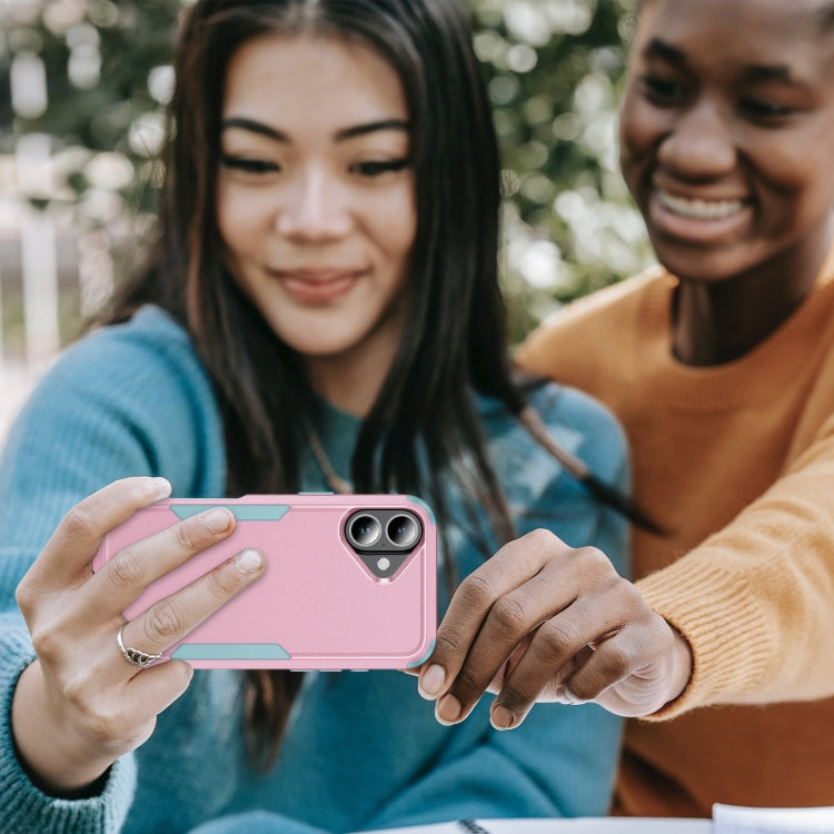For iPhone 16 Plus Commuter Shockproof TPU + PC Phone Case(Pink+Grey Green) - iPhone 16 Plus Cases by PMC TechLife | Online Shopping South Africa | PMC TechLife | Buy Now Pay Later Mobicred