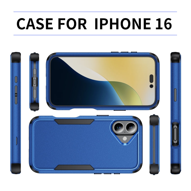 For iPhone 16 Commuter Shockproof TPU + PC Phone Case(Royal Blue+Black) - iPhone 16 Cases by PMC TechLife | Online Shopping South Africa | PMC TechLife | Buy Now Pay Later Mobicred