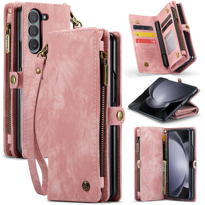 For Samsung Galaxy Z Fold5 CaseMe 008 Multifunctional Zipper Wallet Phone Leather Case(Pink) - Galaxy Z Fold5 Cases by CaseMe | Online Shopping South Africa | PMC Jewellery | Buy Now Pay Later Mobicred