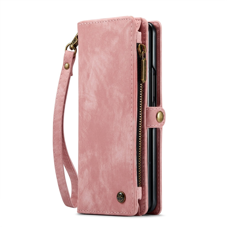 For Samsung Galaxy Z Fold5 CaseMe 008 Multifunctional Zipper Wallet Phone Leather Case(Pink) - Galaxy Z Fold5 Cases by CaseMe | Online Shopping South Africa | PMC Jewellery | Buy Now Pay Later Mobicred