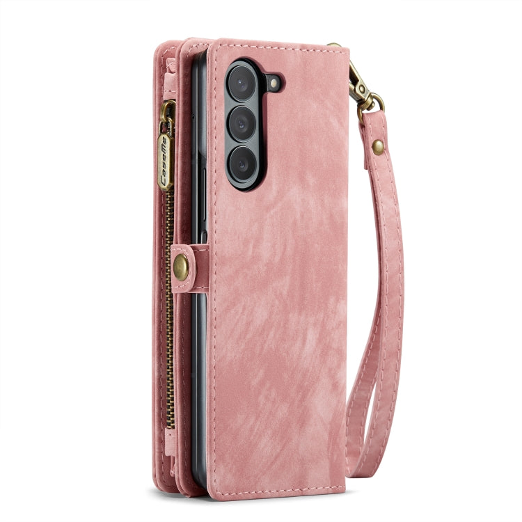 For Samsung Galaxy Z Fold5 CaseMe 008 Multifunctional Zipper Wallet Phone Leather Case(Pink) - Galaxy Z Fold5 Cases by CaseMe | Online Shopping South Africa | PMC Jewellery | Buy Now Pay Later Mobicred