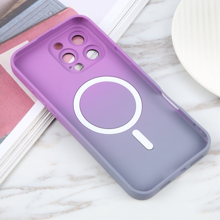 For iPhone 16 Pro Liquid TPU Silicone Gradient MagSafe Phone Case(Purple) - iPhone 16 Pro Cases by PMC TechLife | Online Shopping South Africa | PMC TechLife | Buy Now Pay Later Mobicred