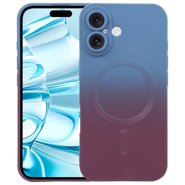 For iPhone 16 Plus Liquid TPU Silicone Gradient MagSafe Phone Case(Blue Purple) - iPhone 16 Plus Cases by PMC TechLife | Online Shopping South Africa | PMC TechLife | Buy Now Pay Later Mobicred