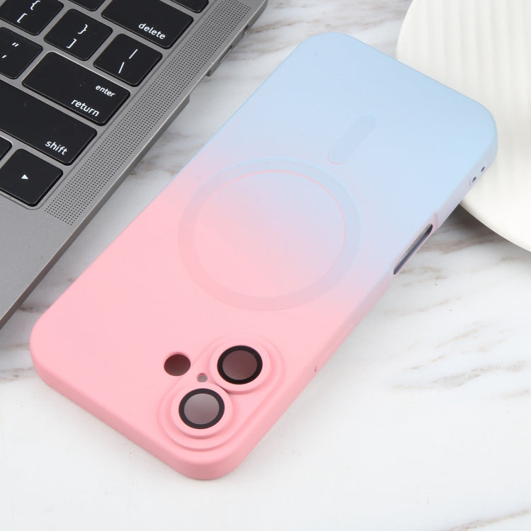 For iPhone 16 Liquid TPU Silicone Gradient MagSafe Phone Case(Pink Blue) - iPhone 16 Cases by PMC Jewellery | Online Shopping South Africa | PMC Jewellery | Buy Now Pay Later Mobicred