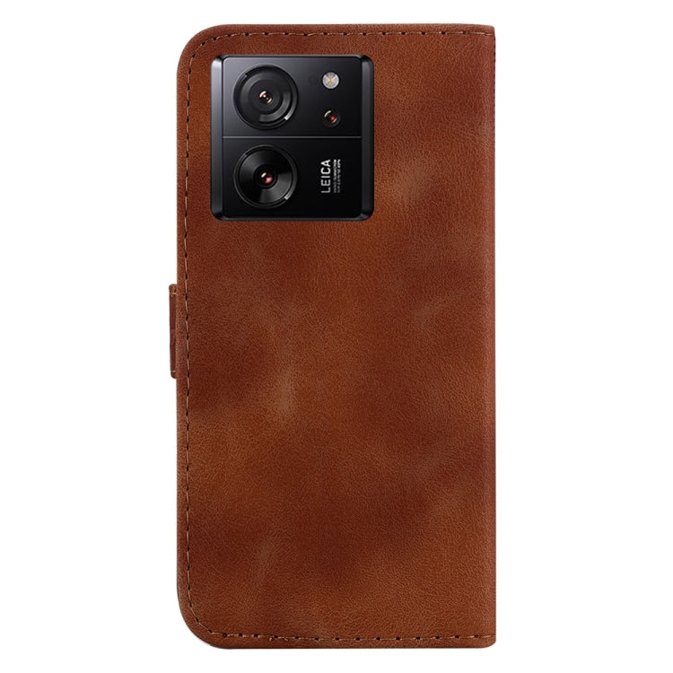 For Xiaomi 13T / 13T Pro / Redmi K60 Ultra 7-shaped Embossed Leather Phone Case(Brown) - Redmi K60 Ultra Cases by PMC Jewellery | Online Shopping South Africa | PMC Jewellery | Buy Now Pay Later Mobicred