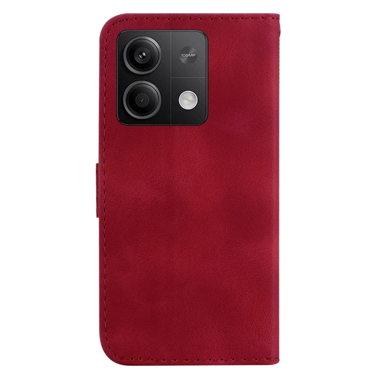 For Xiaomi Redmi Note 13 5G 7-shaped Embossed Leather Phone Case(Red) - Note 13 Cases by PMC TechLife | Online Shopping South Africa | PMC TechLife | Buy Now Pay Later Mobicred