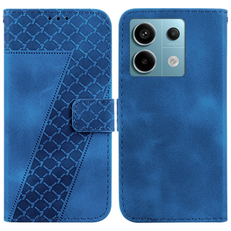 For Xiaomi Redmi Note 13 Pro 5G 7-shaped Embossed Leather Phone Case(Blue) - Xiaomi Cases by PMC TechLife | Online Shopping South Africa | PMC TechLife | Buy Now Pay Later Mobicred