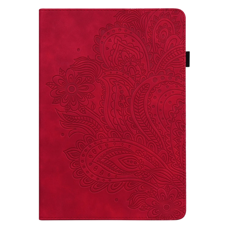 For Google Pixel Tablet Peacock Embossed Pattern Leather Tablet Case(Red) - Google by PMC TechLife | Online Shopping South Africa | PMC TechLife | Buy Now Pay Later Mobicred