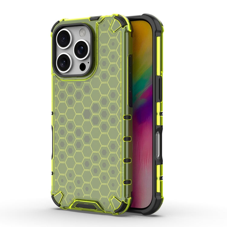 For iPhone 16 Pro Honeycomb Shockproof Phone Case(Green) - free shipping - PMC TechLife - Order now!