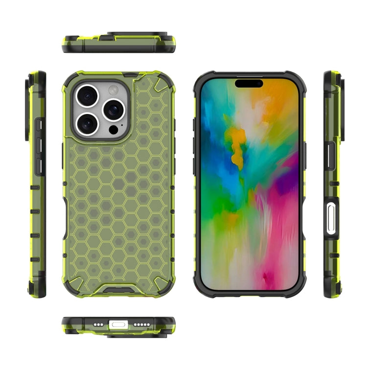 For iPhone 16 Pro Max Honeycomb Shockproof Phone Case(Green) - iPhone 16 Pro Max Cases by PMC TechLife | Online Shopping South Africa | PMC TechLife | Buy Now Pay Later Mobicred
