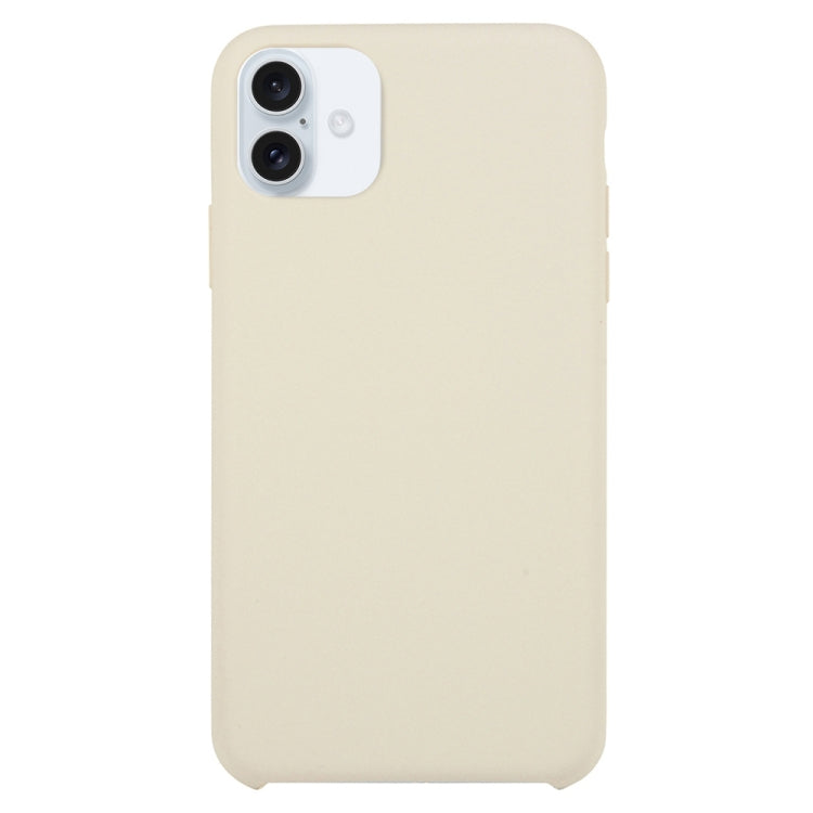 For iPhone 16 Solid Silicone Phone Case(Beige) - iPhone 16 Cases by PMC Jewellery | Online Shopping South Africa | PMC Jewellery | Buy Now Pay Later Mobicred