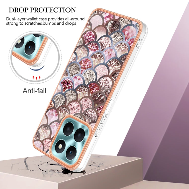 For Honor X6a Electroplating IMD TPU Phone Case(Pink Scales) - Honor Cases by PMC TechLife | Online Shopping South Africa | PMC TechLife | Buy Now Pay Later Mobicred