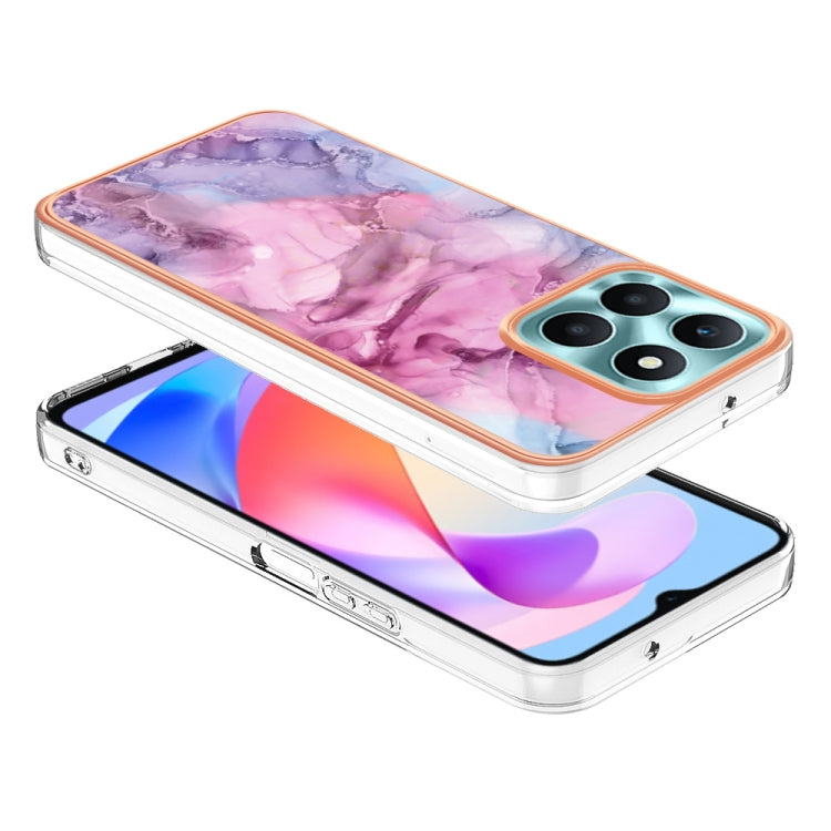 For Honor X6a Electroplating Marble Dual-side IMD Phone Case(Pink 013) - Honor Cases by PMC TechLife | Online Shopping South Africa | PMC TechLife
