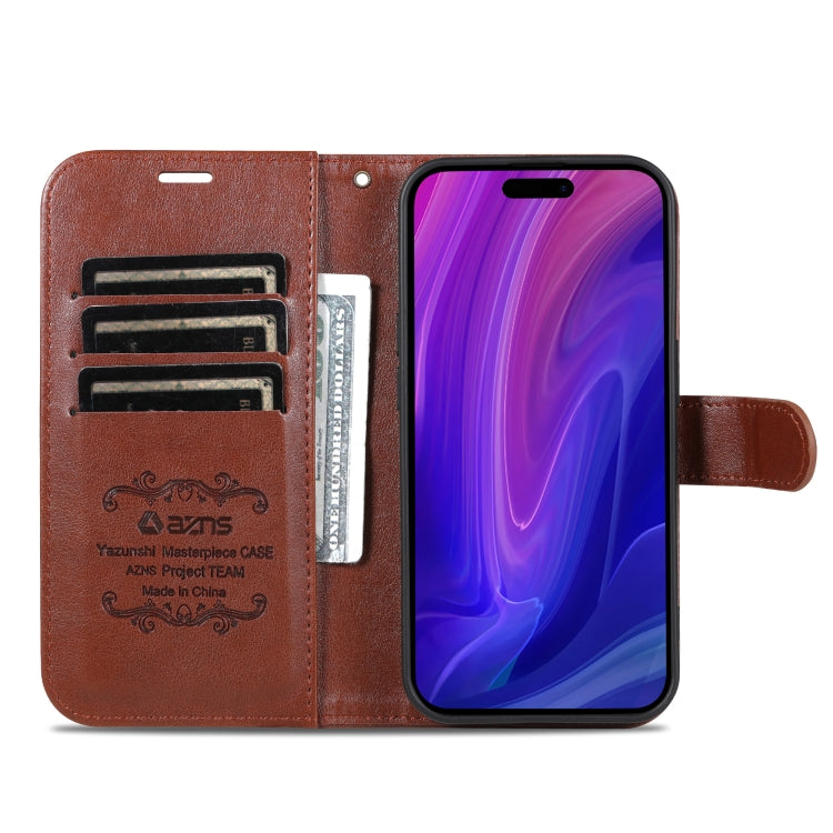 For iPhone 16 Pro AZNS Sheepskin Texture Flip Leather Phone Case(Brown) - iPhone 16 Pro Cases by AZNS | Online Shopping South Africa | PMC TechLife | Buy Now Pay Later Mobicred