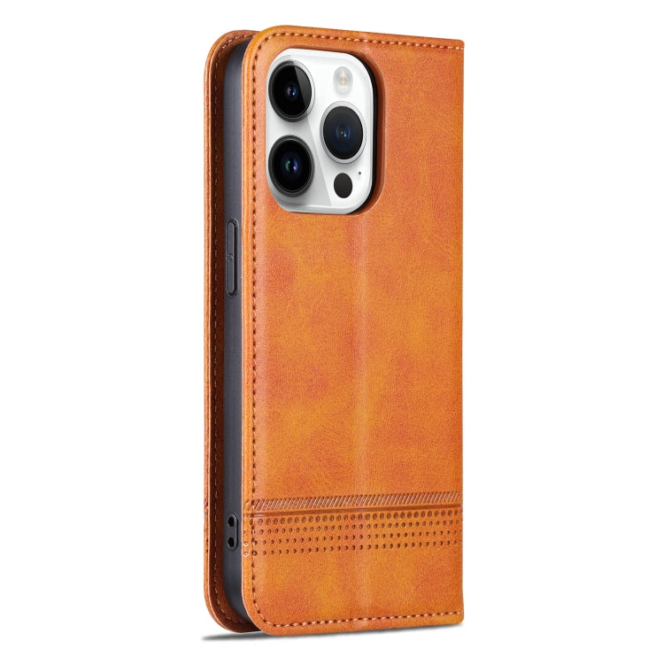 For iPhone 16 Pro Max AZNS Magnetic Calf Texture Flip Leather Phone Case(Light Brown) - iPhone 16 Pro Max Cases by AZNS | Online Shopping South Africa | PMC TechLife | Buy Now Pay Later Mobicred