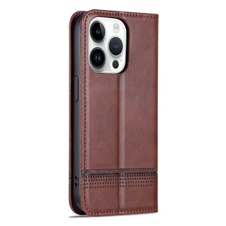 For iPhone 16 Pro Max AZNS Magnetic Calf Texture Flip Leather Phone Case(Dark Brown) - iPhone 16 Pro Max Cases by AZNS | Online Shopping South Africa | PMC Jewellery | Buy Now Pay Later Mobicred