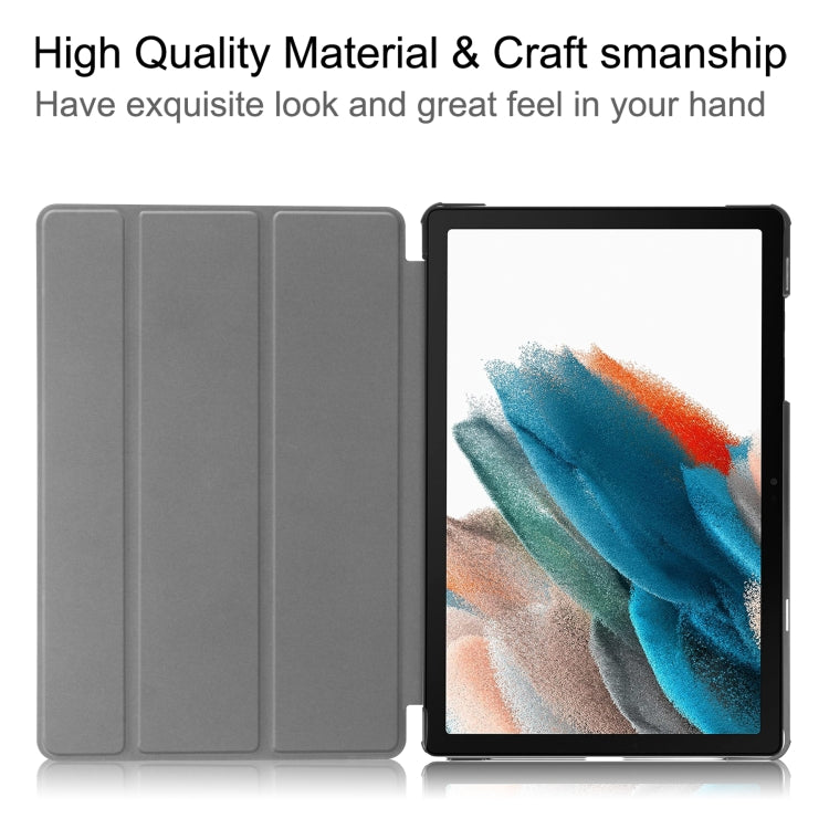 For Samsung Galaxy Tab A9 Custer Painted 3-Fold Holder Smart Leather Tablet Case(Big Eye) - Galaxy Tab A9 by PMC Jewellery | Online Shopping South Africa | PMC Jewellery