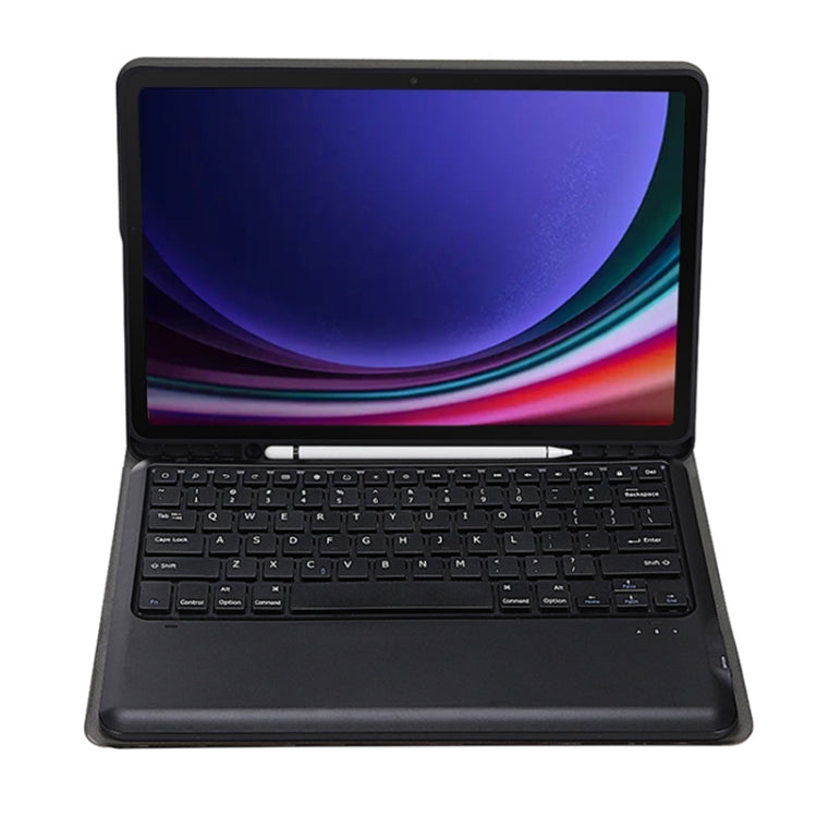 For Samsung Galaxy Tab S9 FE+ A810B Pen Slot Detachable Bluetooth Keyboard Leather Tablet Case(Black) - Samsung Keyboard by PMC TechLife | Online Shopping South Africa | PMC TechLife