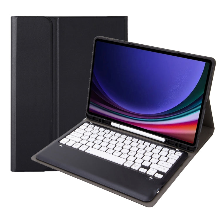 For Samsung Galaxy Tab S9 FE+ A810B Pen Slot Detachable Bluetooth Keyboard Leather Tablet Case(Black+White) - Samsung Keyboard by PMC TechLife | Online Shopping South Africa | PMC TechLife