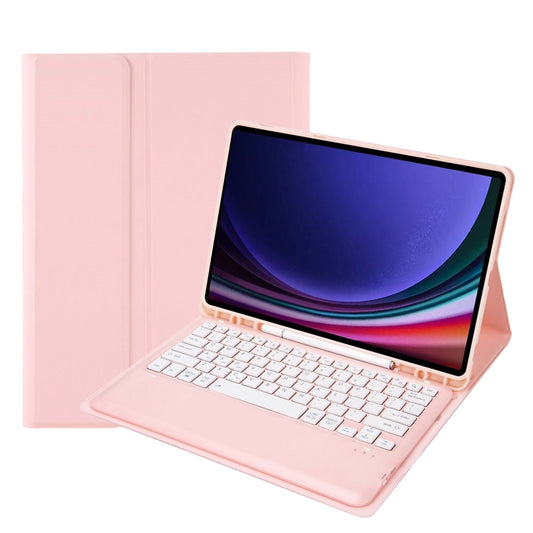 For Samsung Galaxy Tab S9 FE+ A810B Pen Slot Detachable Bluetooth Keyboard Leather Tablet Case(Pink) - Samsung Keyboard by PMC Jewellery | Online Shopping South Africa | PMC Jewellery