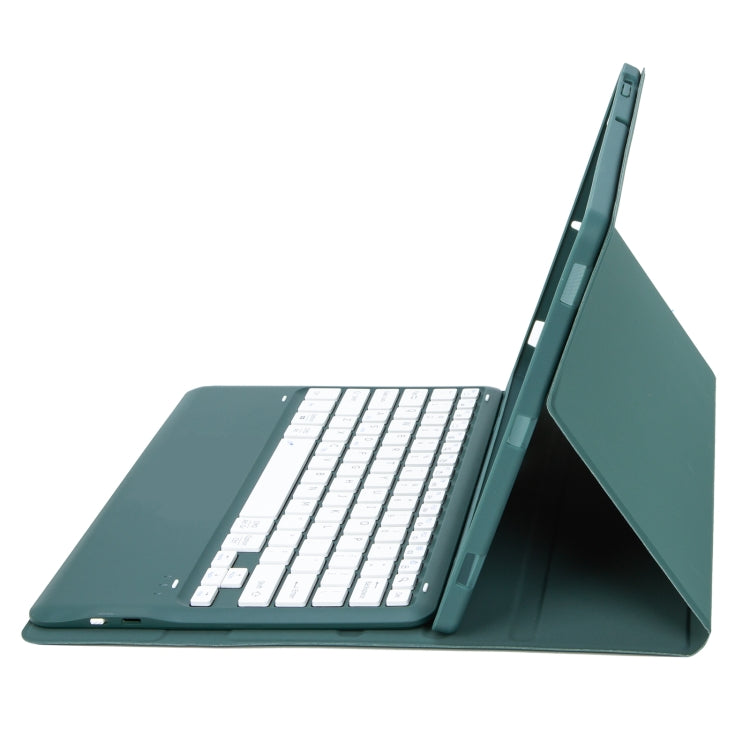 For Samsung Galaxy Tab S9 FE+ A810B Pen Slot Detachable Bluetooth Keyboard Leather Tablet Case(Dark Green) - Samsung Keyboard by PMC TechLife | Online Shopping South Africa | PMC TechLife