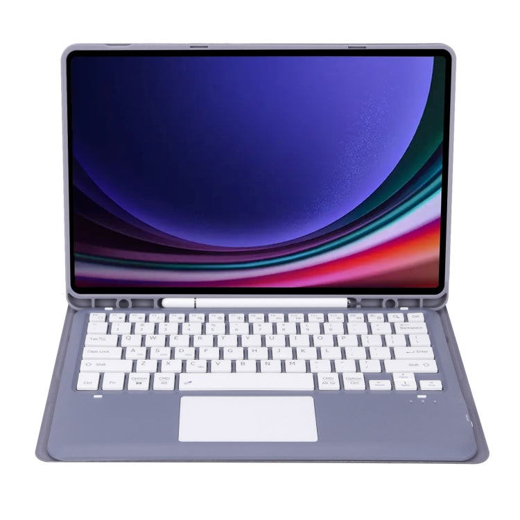 For Samsung Galaxy Tab S9 FE+ A810B-A Touch Pad Detachable Bluetooth Keyboard Leather Tablet Case(Purple) - Samsung Keyboard by PMC TechLife | Online Shopping South Africa | PMC TechLife