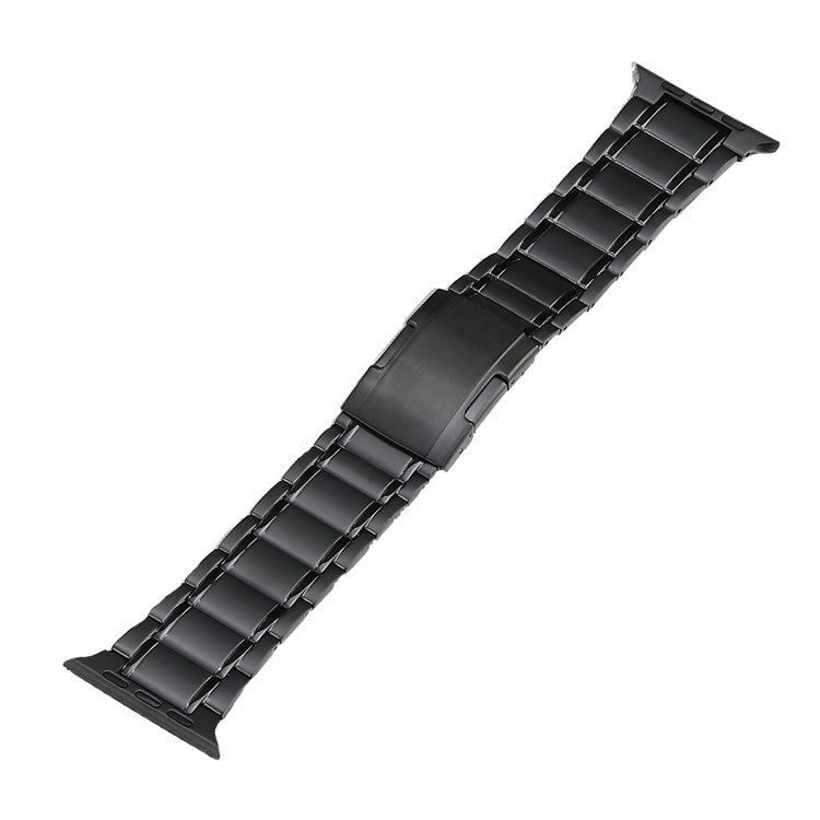 For Apple Watch Series 7 45mm Five Beads Turtle Buckle Titanium Steel Watch Band(Black) - Watch Bands by PMC Jewellery | Online Shopping South Africa | PMC Jewellery