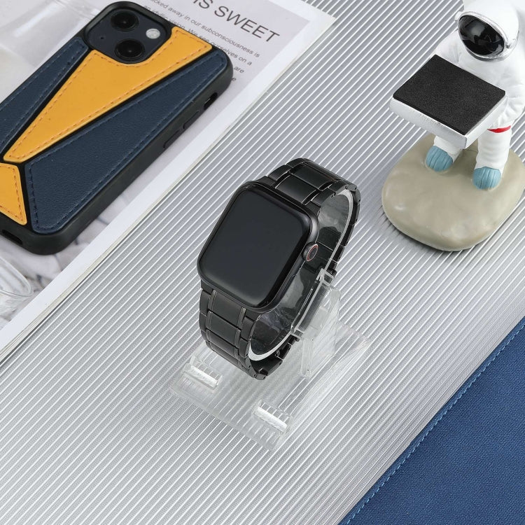 For Apple Watch 42mm Five Beads Turtle Buckle Titanium Steel Watch Band(Black) - Watch Bands by PMC TechLife | Online Shopping South Africa | PMC TechLife